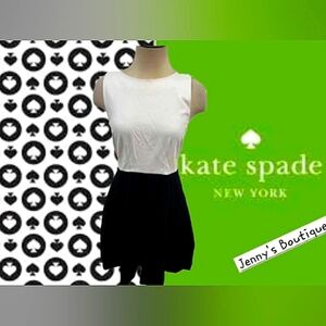 New! W/o Tag Kate Spade Monochrome Black White Sleeveless Dress Small